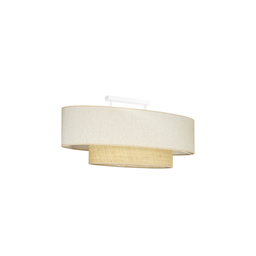 Duolla - Candeeiro integrado DOUBLE OVAL NATURE 2xE27/15W/230V creme/bege