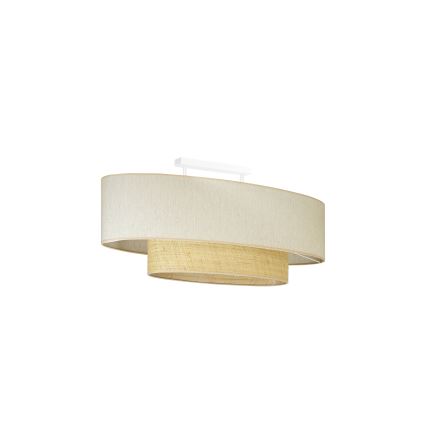 Duolla - Candeeiro integrado DOUBLE OVAL NATURE 2xE27/15W/230V creme/bege