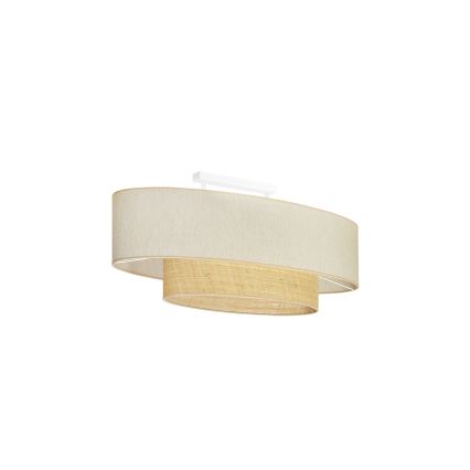 Duolla - Candeeiro integrado DOUBLE OVAL NATURE 2xE27/15W/230V creme/bege