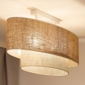 Duolla - Candeeiro integrado DOUBLE OVAL YUTE 2xE27/15W/230V castanho/creme