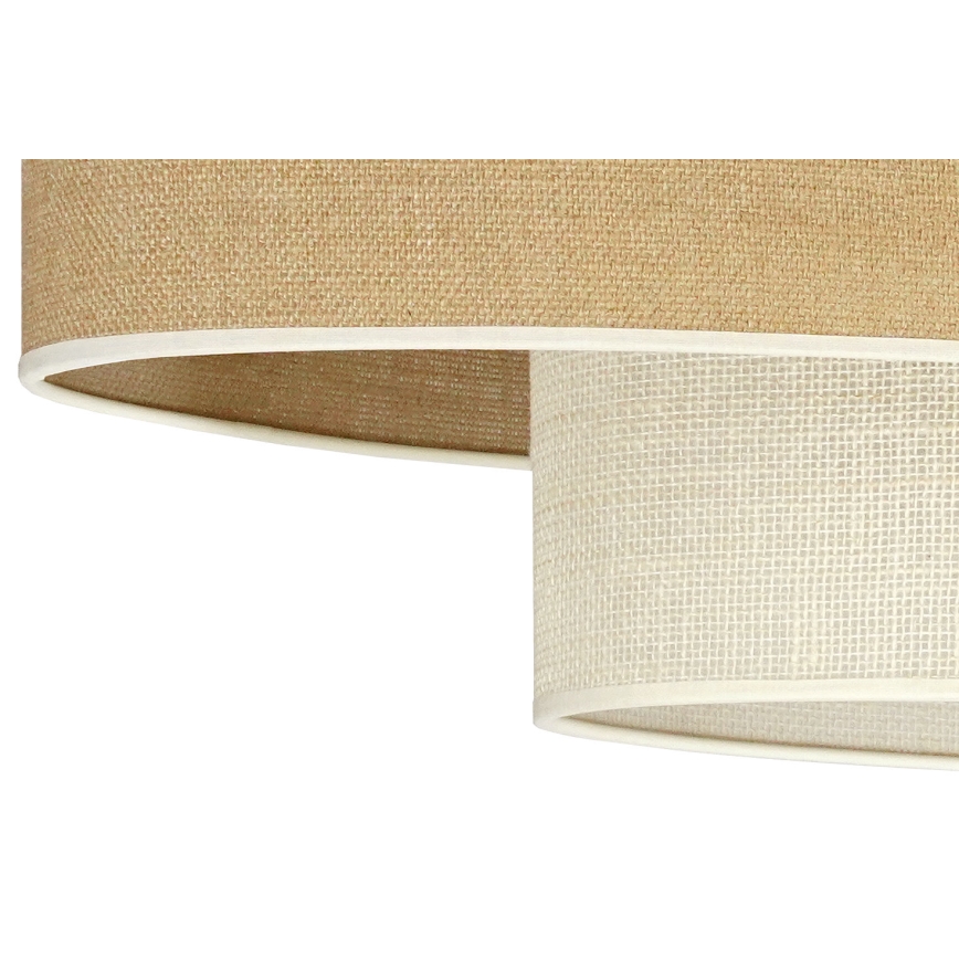 Duolla - Candeeiro integrado DOUBLE OVAL YUTE 2xE27/15W/230V castanho/creme