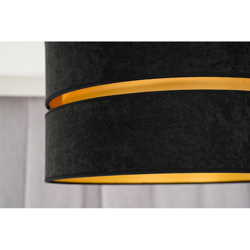 Duolla - Candeeiro integrado DUO 1xE27/15W/230V diâmetro 40 cm preto/dourado