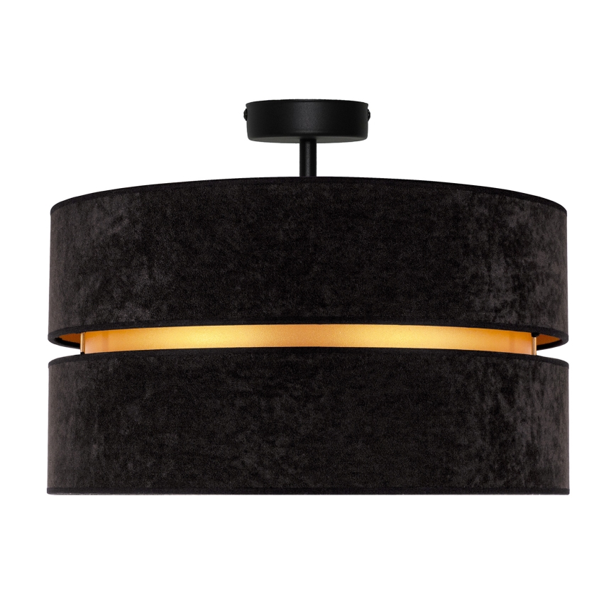 Duolla - Candeeiro integrado DUO 1xE27/15W/230V diâmetro 40 cm preto/dourado