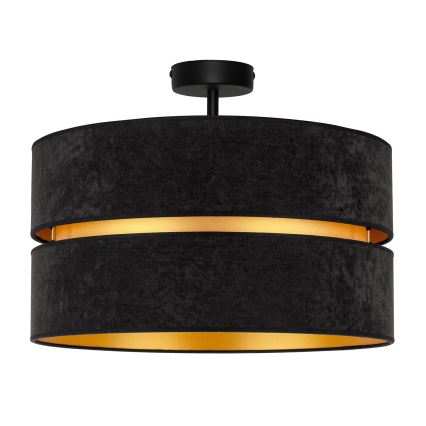 Duolla - Candeeiro integrado DUO 1xE27/15W/230V diâmetro 40 cm preto/dourado