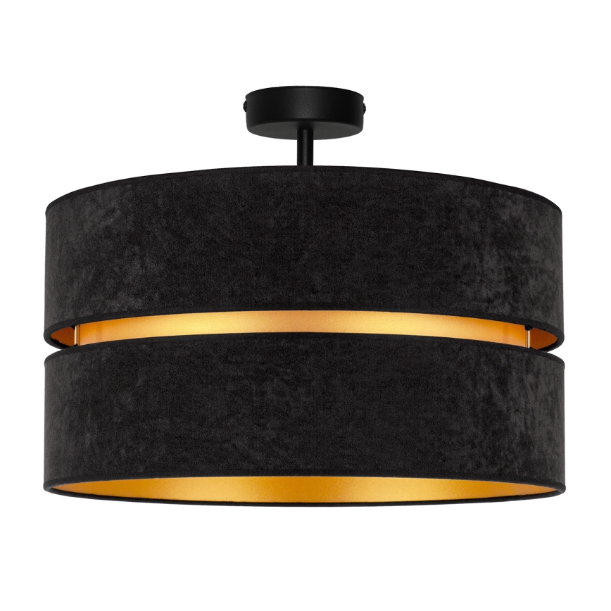 Duolla - Candeeiro integrado DUO 1xE27/15W/230V diâmetro 40 cm preto/dourado