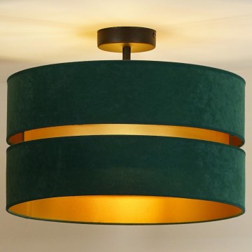 Duolla - Candeeiro integrado DUO 1xE27/15W/230V diâmetro 40 cm verde/dourado