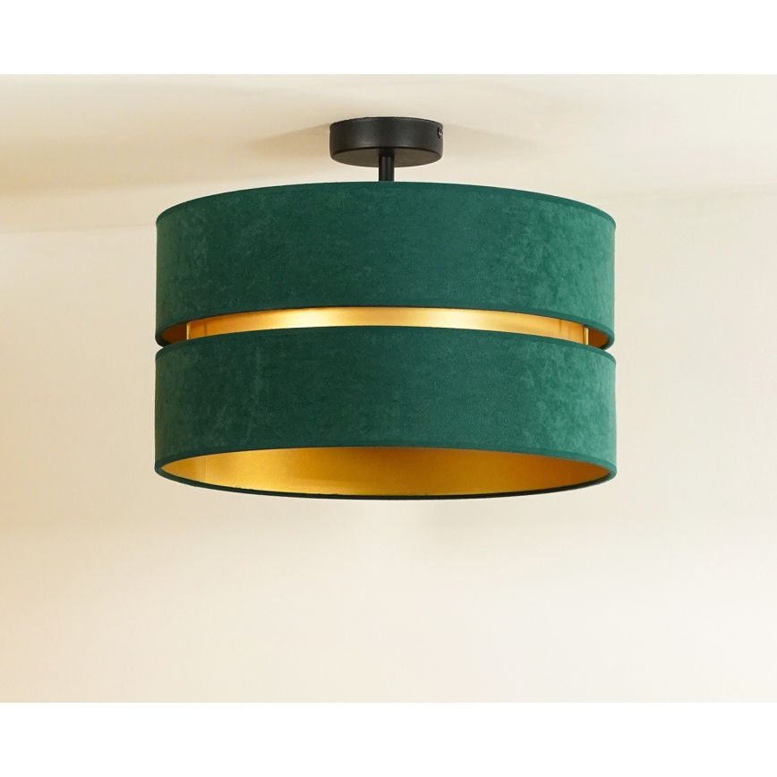 Duolla - Candeeiro integrado DUO 1xE27/15W/230V diâmetro 40 cm verde/dourado
