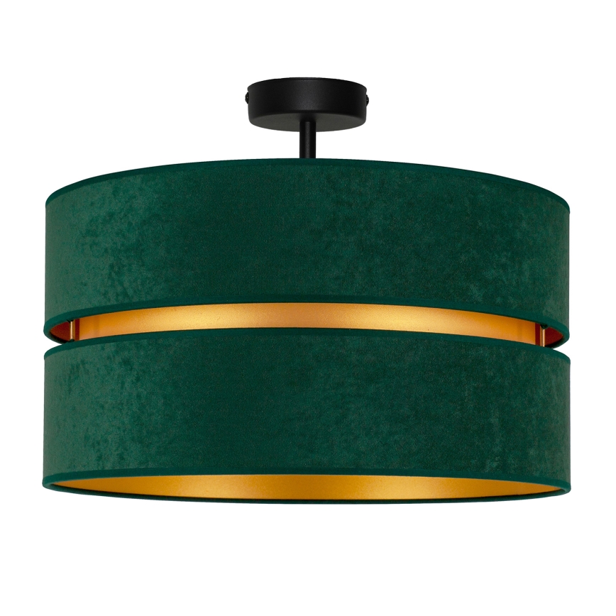 Duolla - Candeeiro integrado DUO 1xE27/15W/230V diâmetro 40 cm verde/dourado
