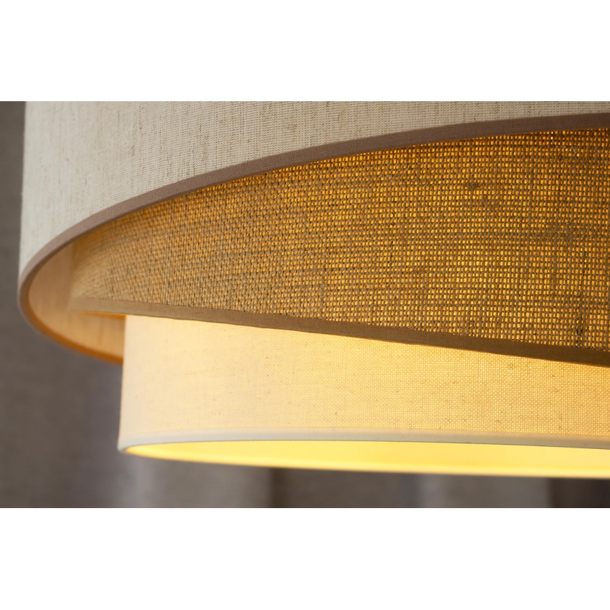 Duolla - Candeeiro integrado KOBO 1xE27/15W/230V diâmetro 45 cm bege/castanho/branco