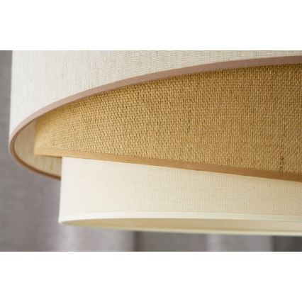 Duolla - Candeeiro integrado KOBO 1xE27/15W/230V diâmetro 45 cm bege/castanho/branco