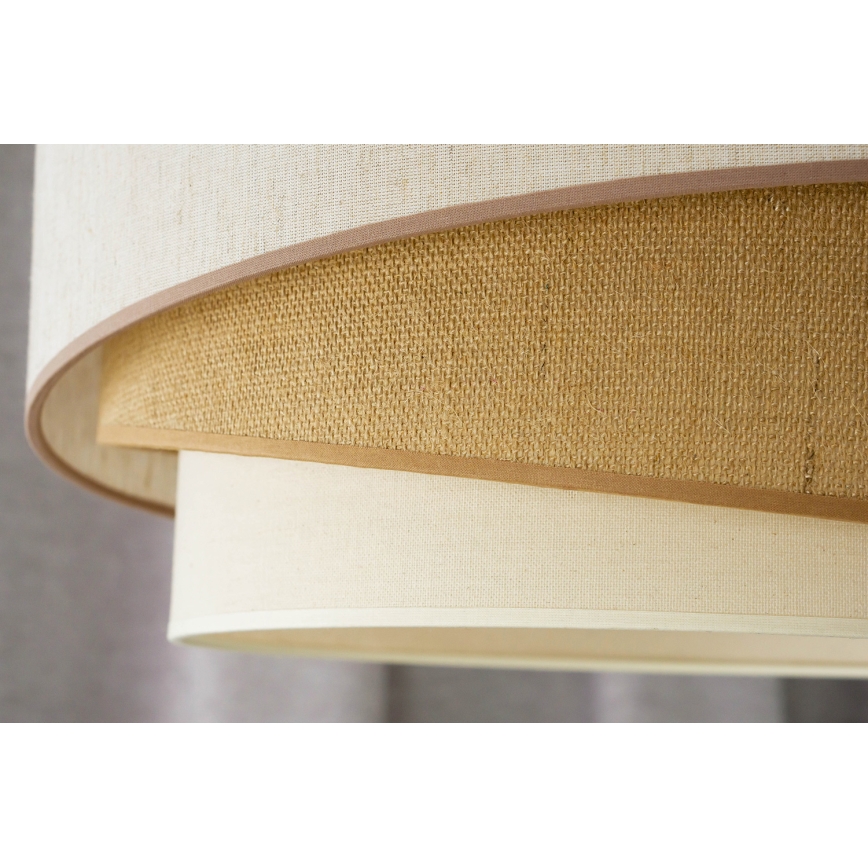 Duolla - Candeeiro integrado KOBO 1xE27/15W/230V diâmetro 45 cm bege/castanho/branco