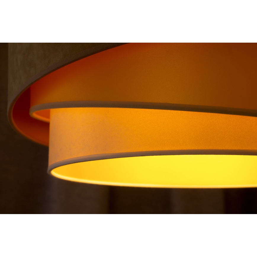 Duolla - Candeeiro integrado KOBO 1xE27/15W/230V diâmetro 45 cm bege/dourado/creme