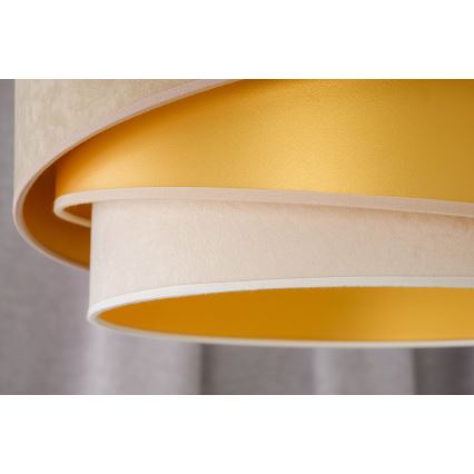 Duolla - Candeeiro integrado KOBO 1xE27/15W/230V diâmetro 45 cm bege/dourado/creme