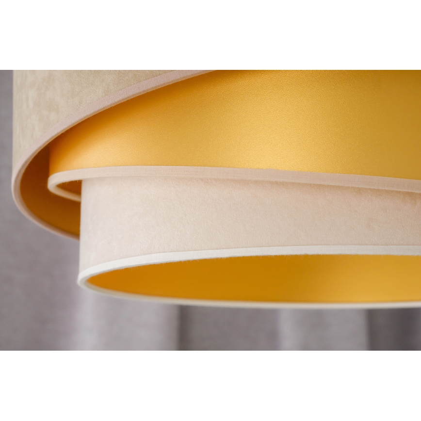 Duolla - Candeeiro integrado KOBO 1xE27/15W/230V diâmetro 45 cm bege/dourado/creme