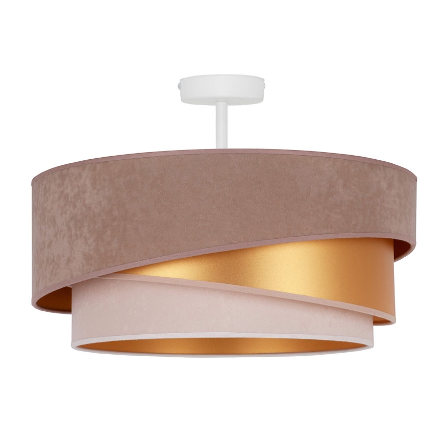Duolla - Candeeiro integrado KOBO 1xE27/15W/230V diâmetro 45 cm bege/dourado/creme