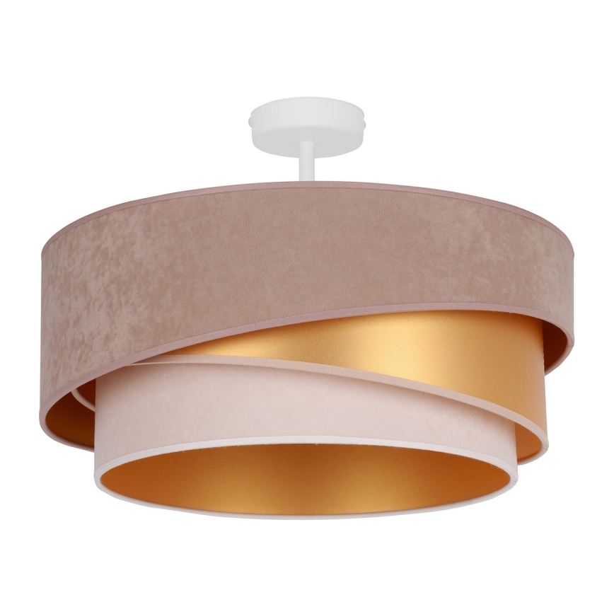 Duolla - Candeeiro integrado KOBO 1xE27/15W/230V diâmetro 45 cm bege/dourado/creme