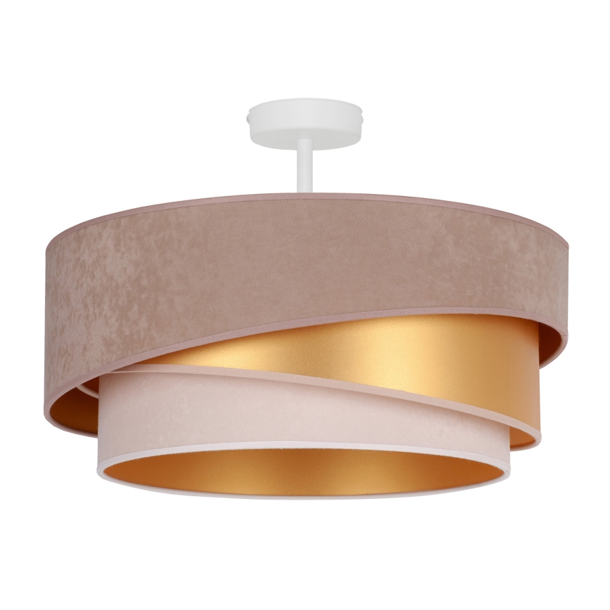 Duolla - Candeeiro integrado KOBO 1xE27/15W/230V diâmetro 45 cm bege/dourado/creme