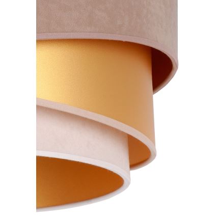 Duolla - Candeeiro integrado KOBO 1xE27/15W/230V diâmetro 45 cm bege/dourado/creme