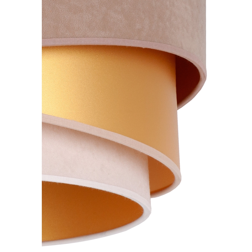 Duolla - Candeeiro integrado KOBO 1xE27/15W/230V diâmetro 45 cm bege/dourado/creme