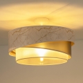 Duolla - Candeeiro integrado KOBO 1xE27/15W/230V diâmetro 45 cm branco/dourado