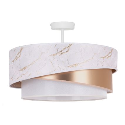 Duolla - Candeeiro integrado KOBO 1xE27/15W/230V diâmetro 45 cm branco/dourado