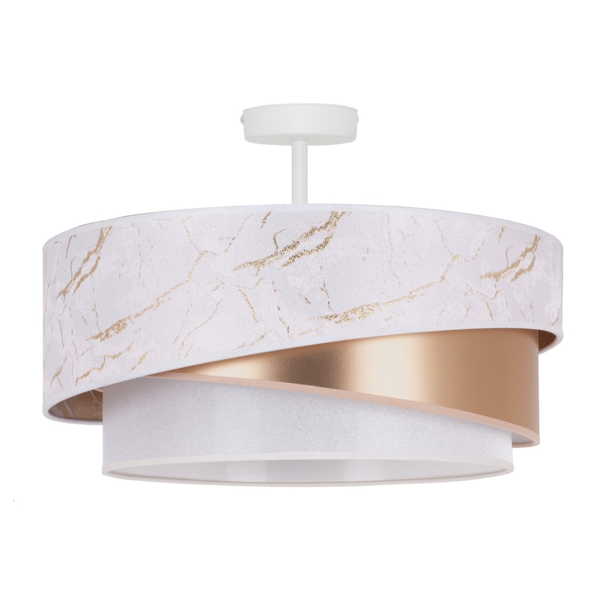 Duolla - Candeeiro integrado KOBO 1xE27/15W/230V diâmetro 45 cm branco/dourado
