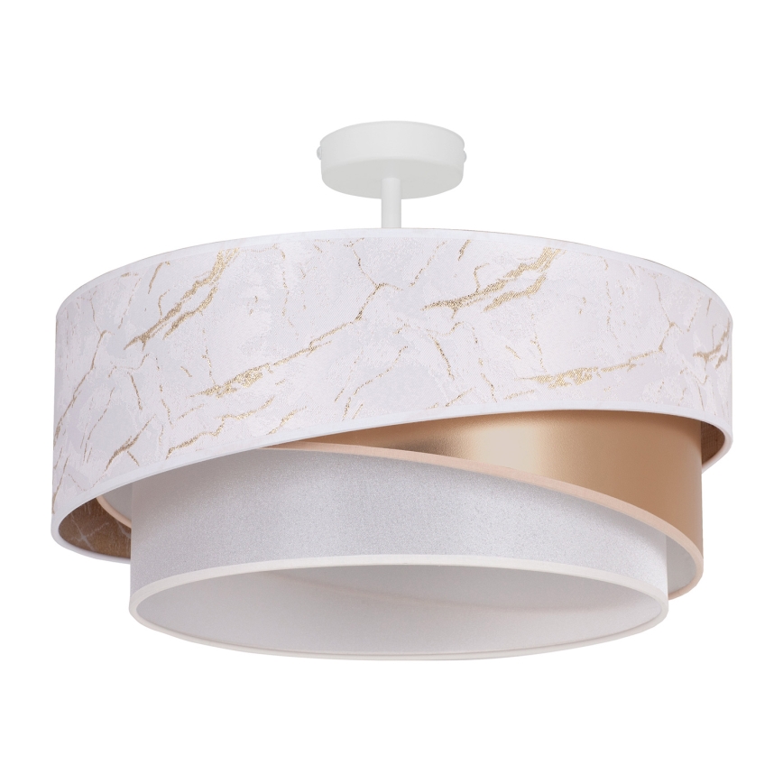 Duolla - Candeeiro integrado KOBO 1xE27/15W/230V diâmetro 45 cm branco/dourado