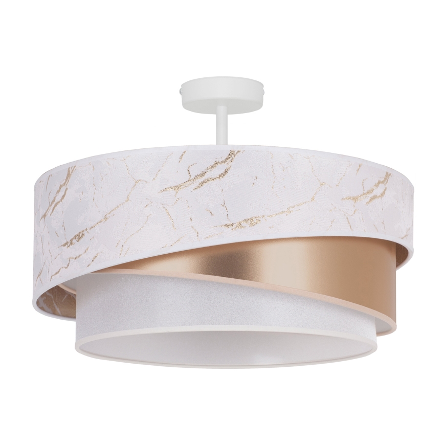Duolla - Candeeiro integrado KOBO 1xE27/15W/230V diâmetro 45 cm branco/dourado