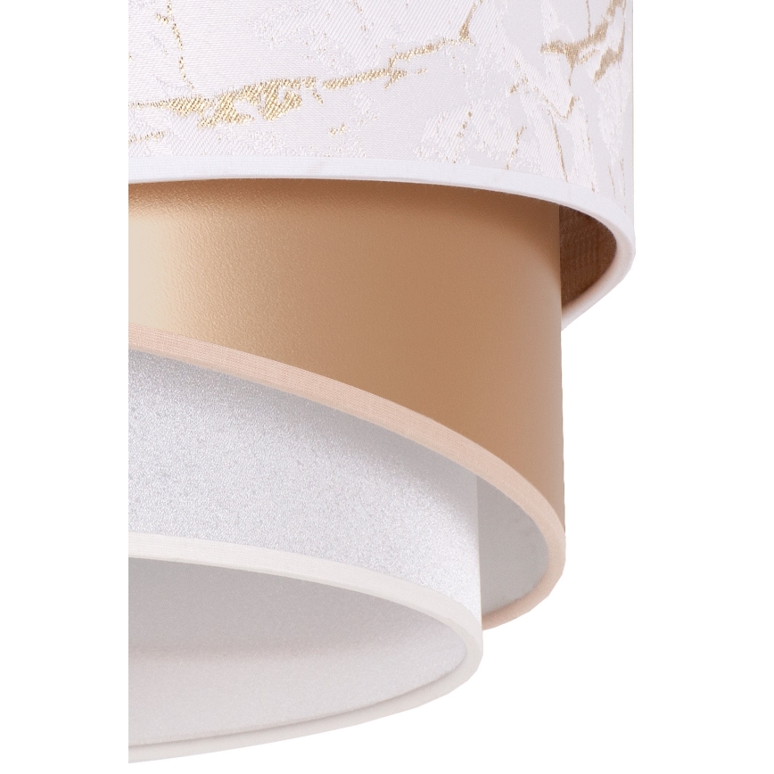 Duolla - Candeeiro integrado KOBO 1xE27/15W/230V diâmetro 45 cm branco/dourado