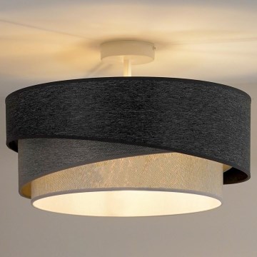 Duolla - Candeeiro integrado KOBO 1xE27/15W/230V diâmetro 45 cm cinzento/branco