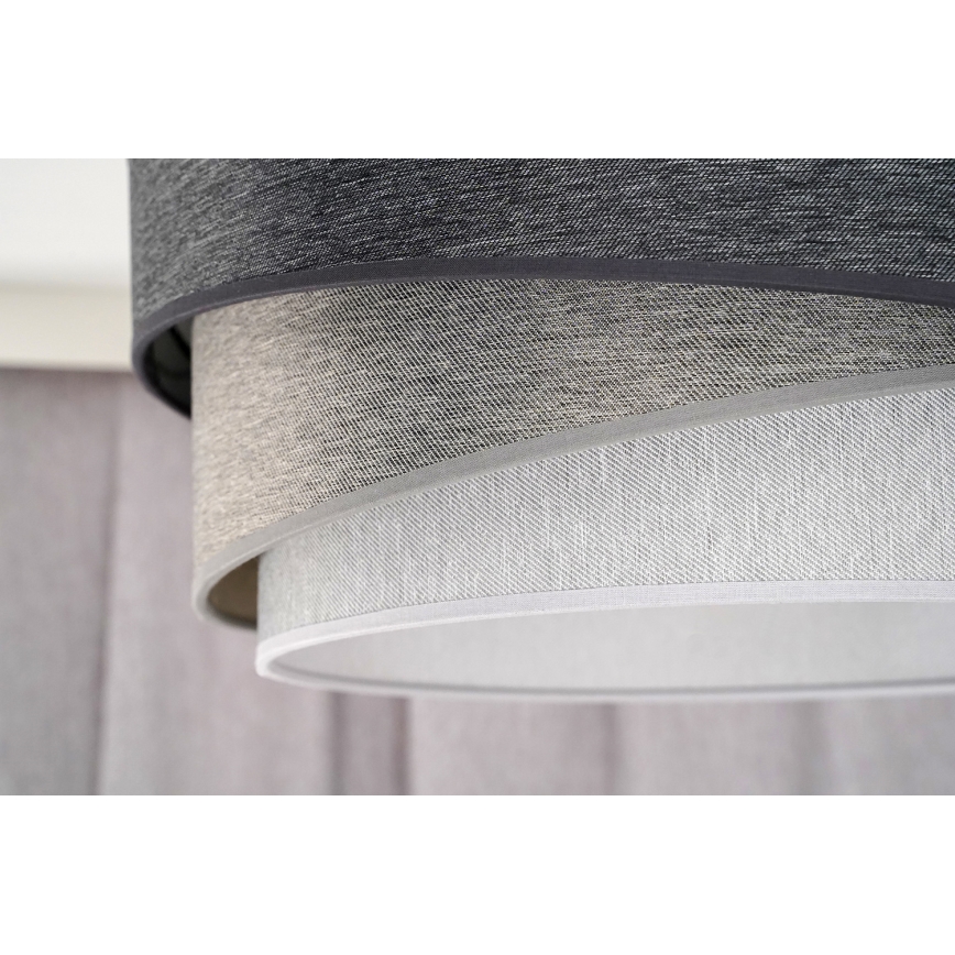 Duolla - Candeeiro integrado KOBO 1xE27/15W/230V diâmetro 45 cm cinzento/branco