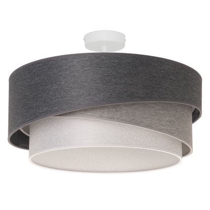 Duolla - Candeeiro integrado KOBO 1xE27/15W/230V diâmetro 45 cm cinzento/branco