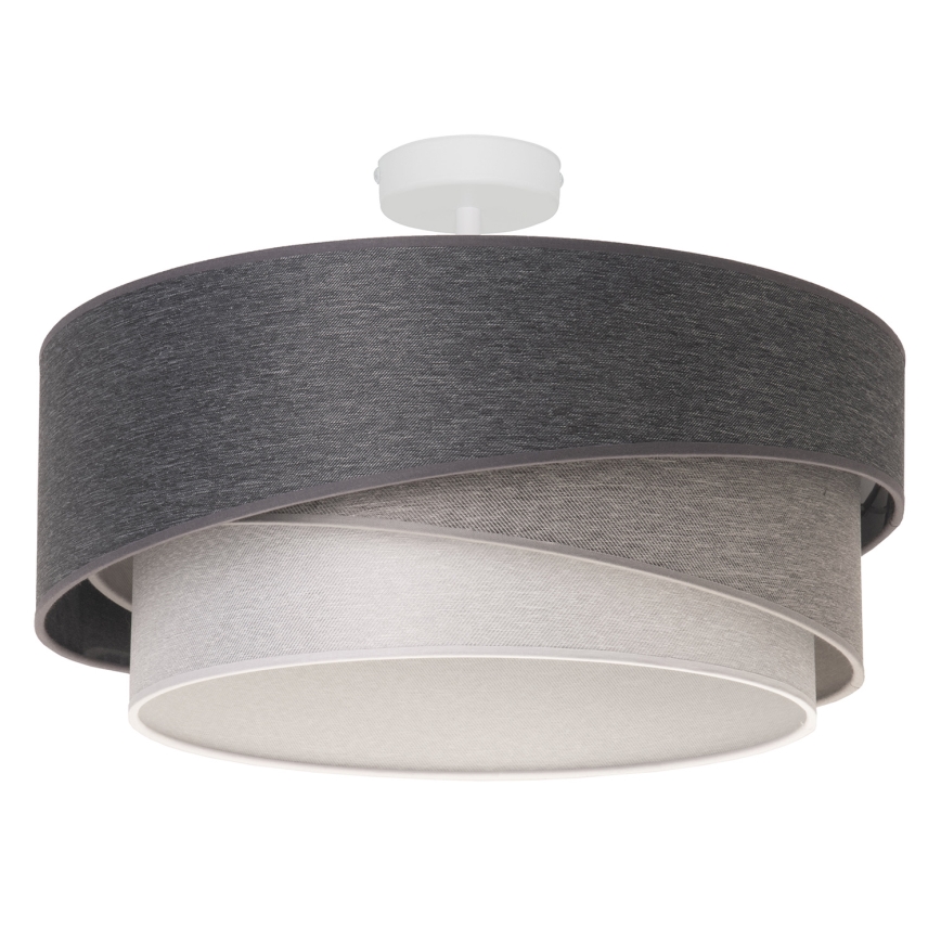 Duolla - Candeeiro integrado KOBO 1xE27/15W/230V diâmetro 45 cm cinzento/branco