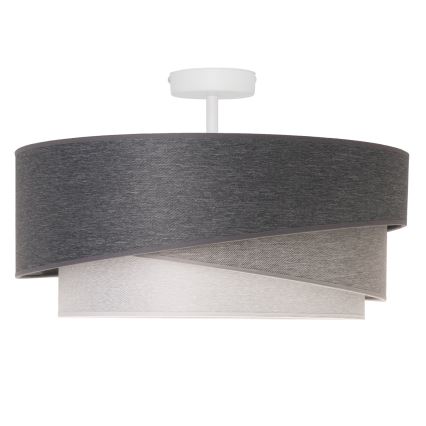 Duolla - Candeeiro integrado KOBO 1xE27/15W/230V diâmetro 45 cm cinzento/branco