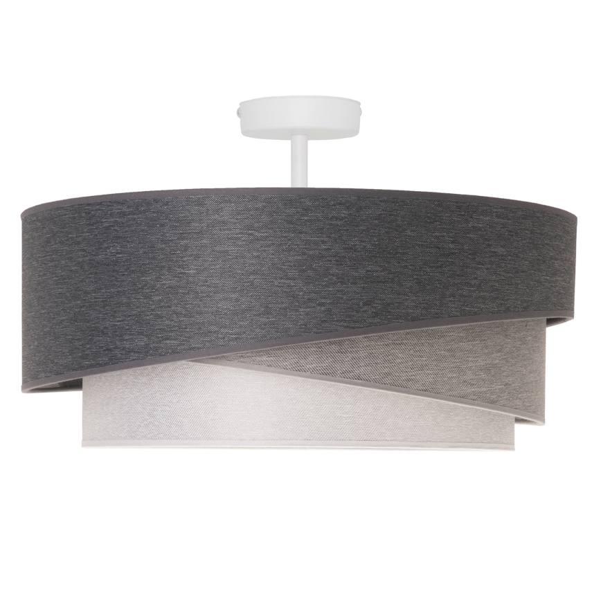 Duolla - Candeeiro integrado KOBO 1xE27/15W/230V diâmetro 45 cm cinzento/branco