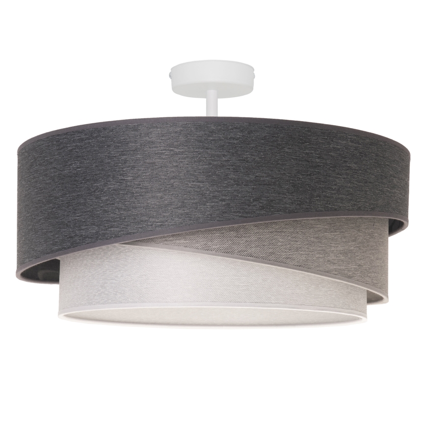 Duolla - Candeeiro integrado KOBO 1xE27/15W/230V diâmetro 45 cm cinzento/branco