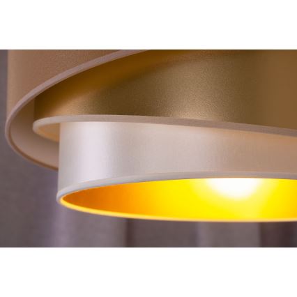 Duolla - Candeeiro integrado KOBO 1xE27/15W/230V diâmetro 45 cm cobre/dourado/branco