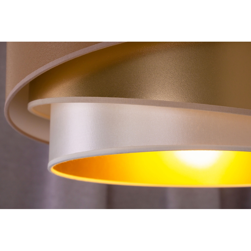 Duolla - Candeeiro integrado KOBO 1xE27/15W/230V diâmetro 45 cm cobre/dourado/branco