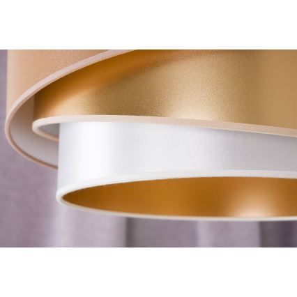 Duolla - Candeeiro integrado KOBO 1xE27/15W/230V diâmetro 45 cm cobre/dourado/branco