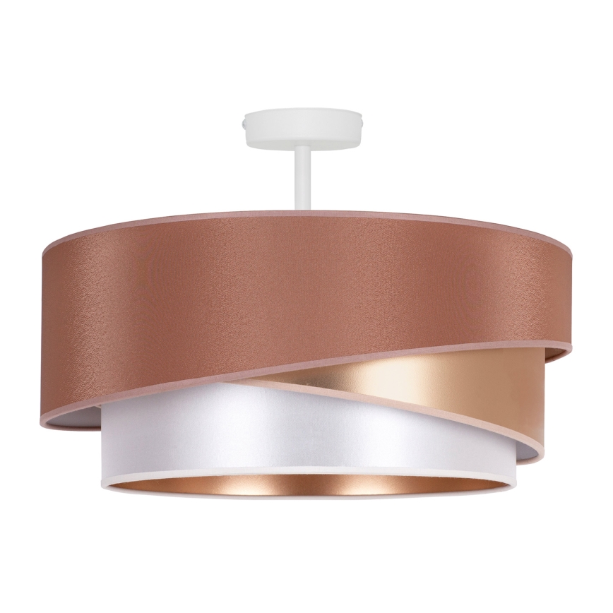 Duolla - Candeeiro integrado KOBO 1xE27/15W/230V diâmetro 45 cm cobre/dourado/branco