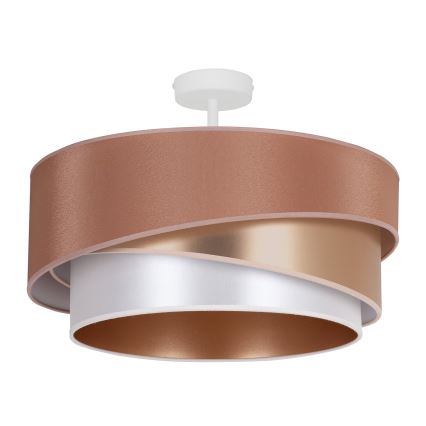 Duolla - Candeeiro integrado KOBO 1xE27/15W/230V diâmetro 45 cm cobre/dourado/branco