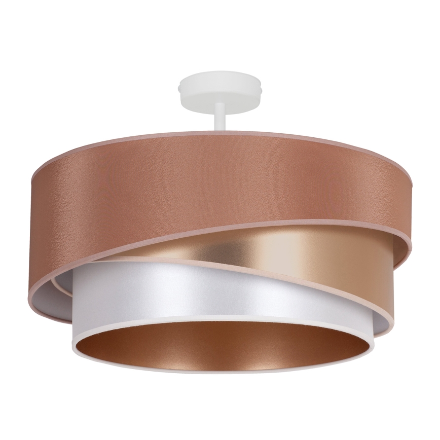 Duolla - Candeeiro integrado KOBO 1xE27/15W/230V diâmetro 45 cm cobre/dourado/branco