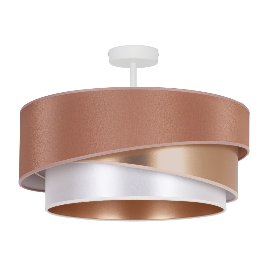 Duolla - Candeeiro integrado KOBO 1xE27/15W/230V diâmetro 45 cm cobre/dourado/branco