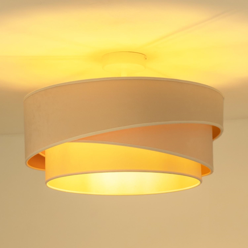 Duolla - Candeeiro integrado KOBO 1xE27/15W/230V diâmetro 45 cm creme