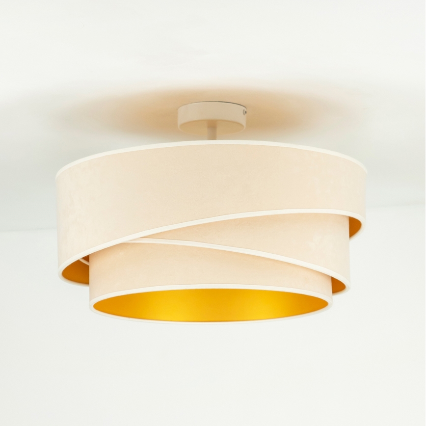 Duolla - Candeeiro integrado KOBO 1xE27/15W/230V diâmetro 45 cm creme