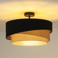 Duolla - Candeeiro integrado KOBO 1xE27/15W/230V diâmetro 45 cm preto/dourado/creme