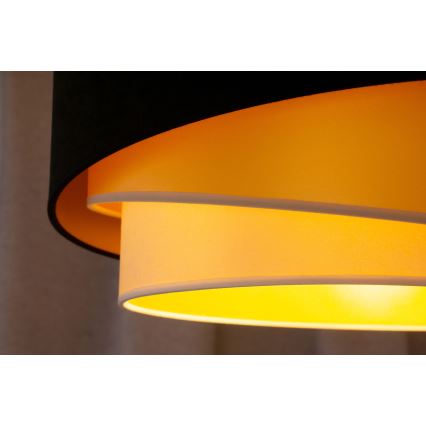 Duolla - Candeeiro integrado KOBO 1xE27/15W/230V diâmetro 45 cm preto/dourado/creme