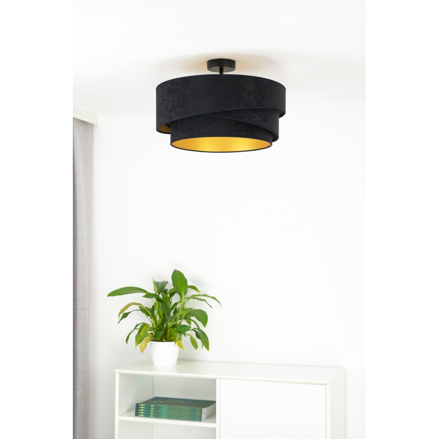 Duolla - Candeeiro integrado KOBO 1xE27/15W/230V diâmetro 45 cm preto