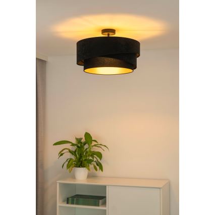 Duolla - Candeeiro integrado KOBO 1xE27/15W/230V diâmetro 45 cm preto