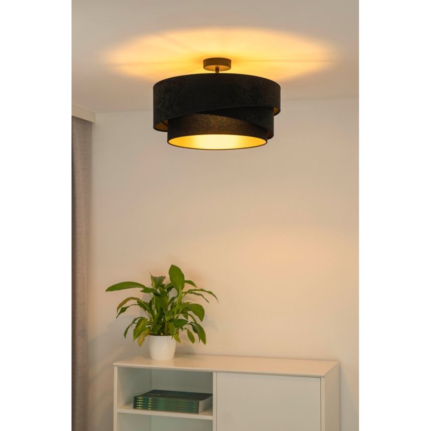 Duolla - Candeeiro integrado KOBO 1xE27/15W/230V diâmetro 45 cm preto